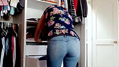 Dressing In Jeans For Hot Masturbation And Ass Cumshot