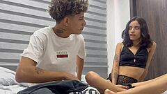 Colombian teen caught sniffing panties begs for doggystyle pounding