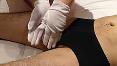 bbw femdom slaps balls while massaging in women's panties