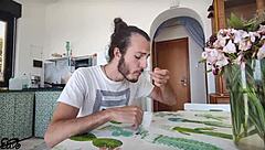 big titted italian gardener pays busty spanish babe in natural moans