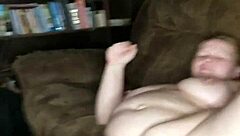 hey she's super horny pregnant redhead craving couch fuck