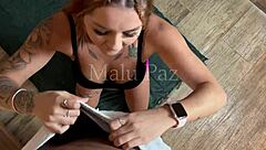 redhead rewards furniture guy with tight ass spread