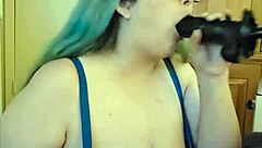 Dildo Rams Face And Tits Hard!