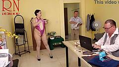 Yoga Seduction! Regina Noir's Juicy Wet Pussy Teases Boss in Office Close-Up!