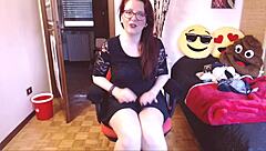 your sexy italian milf squirts wildly at desk