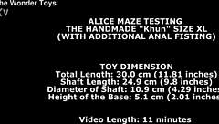 Alice Maze's First-Time Curvy Ass Anal Fisting with Handmade Huge XL Dildo Toy!