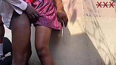 black big cock boyfriend rams petite classmate pussy at principal's window