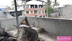 Sucking Pervert Workers Monster Cock Onsite 😈🍆