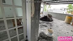 Sucking Pervert Workers Monster Cock Onsite 😈🍆