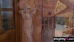 Passionate Ali Claire Strips Lingerie Outdoor Tease