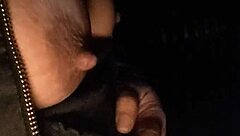 Becky flaunts nipples outdoors for neighbor voyeurs publicly