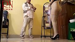 Yoga Seduction! Regina Noir's Juicy Wet Pussy Teases Boss in Office Close-Up!