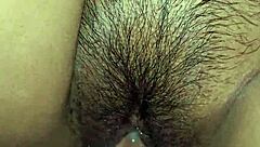 Juicy Wet Pussy Masturbation Leads to Creampie Intercourse with Hairy Housewife