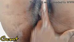 Neighbors black wife pays cash for pussy fingering squirting