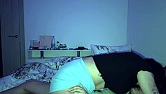 Girlfriend squeezes legs tight for intense dirty cunnilingus licking