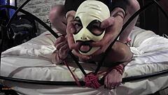 watch her tied screaming as master fucks pussy hard