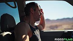 Ripped blonde fitness model creampied deep desert