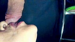 stepmom's teasing tongue milks cum close-up sensually?