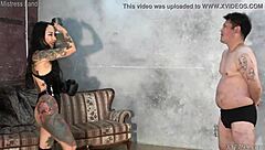 japanese mistress youko slaps fights and fists slave's ass hard.