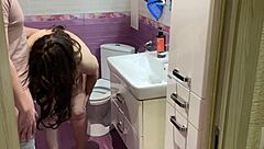 Mature milf big ass anal fucked bathroom blowjob homemade pounding