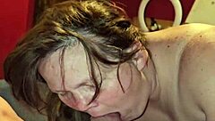 hops on throbbing cock then licks her juicy pussy off with big tits.