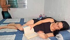 tight young brunette moans loud during rough homemade pounding