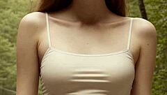 Underwear girls relax cabin woods adventure