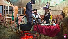 Stunning witches summon guy for wild threesome fuck!