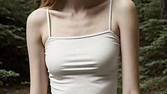 Underwear girls relax cabin woods adventure