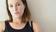 hot brunette smokes and teases voyeur style