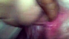 big white chick devours my massive black cock completely