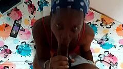Colombian teen bangs mouth on monster cock sloppy head