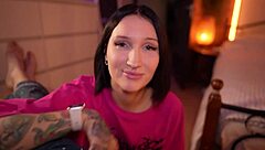 stepdaughter begs stepdad's cock to cure her aching throat!