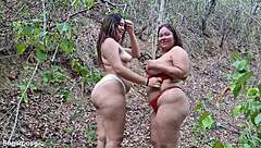 bbw latinas teasing fat asses outdoors in public