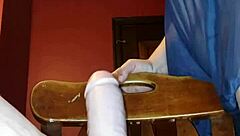 redhead cougar squirts on huge 14 inch dildo