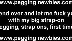 White boy gags on my big black strapon deepthroat femdom style