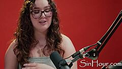 cute glasses-wearing brunette leana lovings shines in casting interview