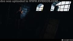 Tattooed dominatrix mind-controls redhead lesbian vampire into wet slave submission