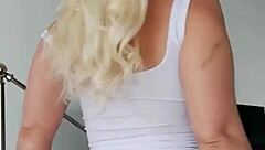 oiled horny blonde masturbates wildly after dick pic tease