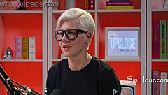 cute glasses-wearing brunette leana lovings shines in casting interview