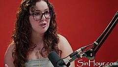 cute glasses-wearing brunette leana lovings shines in casting interview