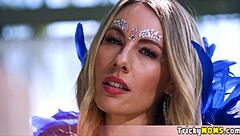 Busty Blonde Milf Plays Angel Costume Game