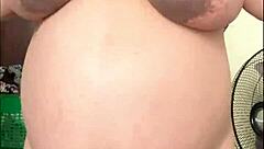 hairy pregnant arab wife unleashes horny solo pussy play