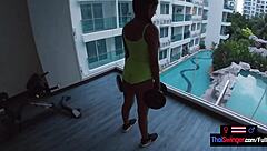 Asian Teen Girlfriend Gym Workout Turns Horny Fuck Fest!