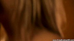 Stunning blonde gives exotic Indian lover deepthroat blowjob after relaxing massage