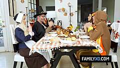 hot thanksgiving foursome orgy with chanel camryn tiffani madison