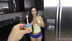 Juicy 18+ Petite Pussy Creampied On Birthday Devirginizing