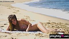 All natural ukrainian brunette lilii strips beach pussy tease nude 🔥👙🌊