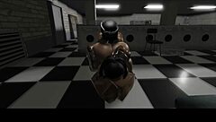 fine ebony ass fucked at the laundromat