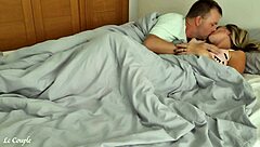 romantic couple's wife shakes in orgasm creampie morning fuck 😍